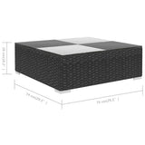 vidaXL 6-delige Loungeset met kussens poly rattan bruin
