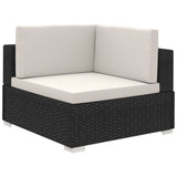 vidaXL 6-delige Loungeset met kussens poly rattan bruin