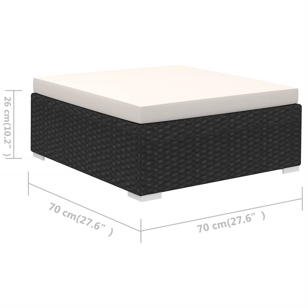 vidaXL 6-delige Loungeset met kussens poly rattan bruin