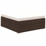 vidaXL 8-Piece Poly Rattan Lounge Set with Cushions Brown
