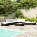 vidaXL 8-Piece Poly Rattan Lounge Set with Cushions Brown