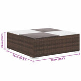vidaXL 8-piece Lounge Set with Cushions Poly Rattan Brown