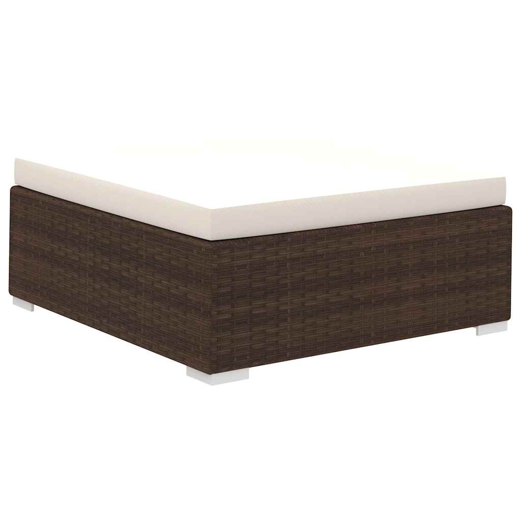 vidaXL 12-delige Loungeset met kussens poly rattan bruin