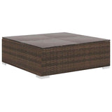 vidaXL 12-delige Loungeset met kussens poly rattan bruin