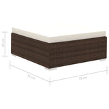 vidaXL 12-delige Loungeset met kussens poly rattan bruin