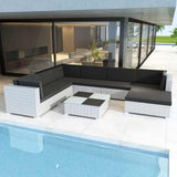 vidaXL 8-piece Lounge Set with Cushions Poly Rattan Brown