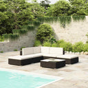 vidaXL 6-delige Loungeset met kussens poly rattan bruin