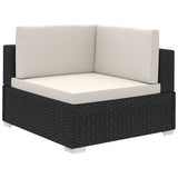 vidaXL 6-delige Loungeset met kussens poly rattan bruin