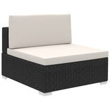 vidaXL 6-delige Loungeset met kussens poly rattan bruin