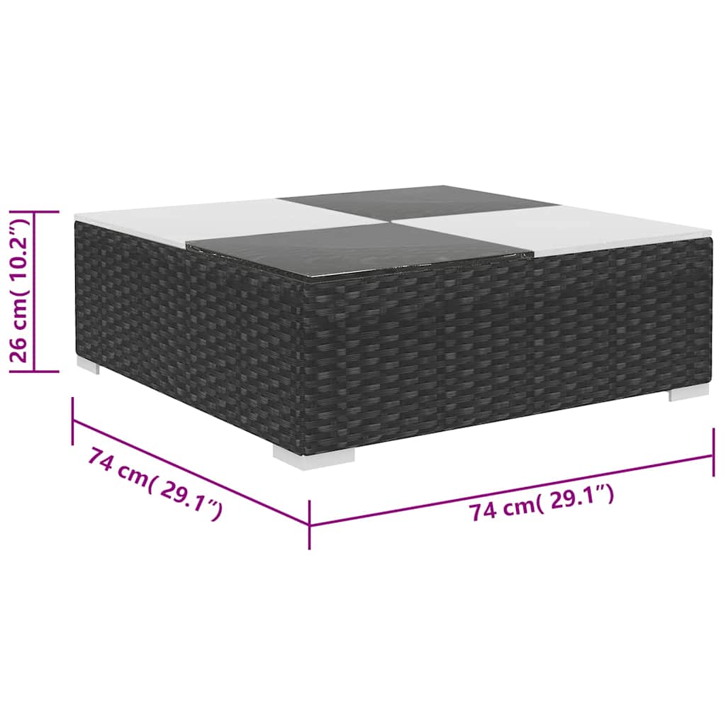 vidaXL 6-delige Loungeset met kussens poly rattan bruin