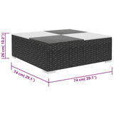 vidaXL 6-delige Loungeset met kussens poly rattan bruin