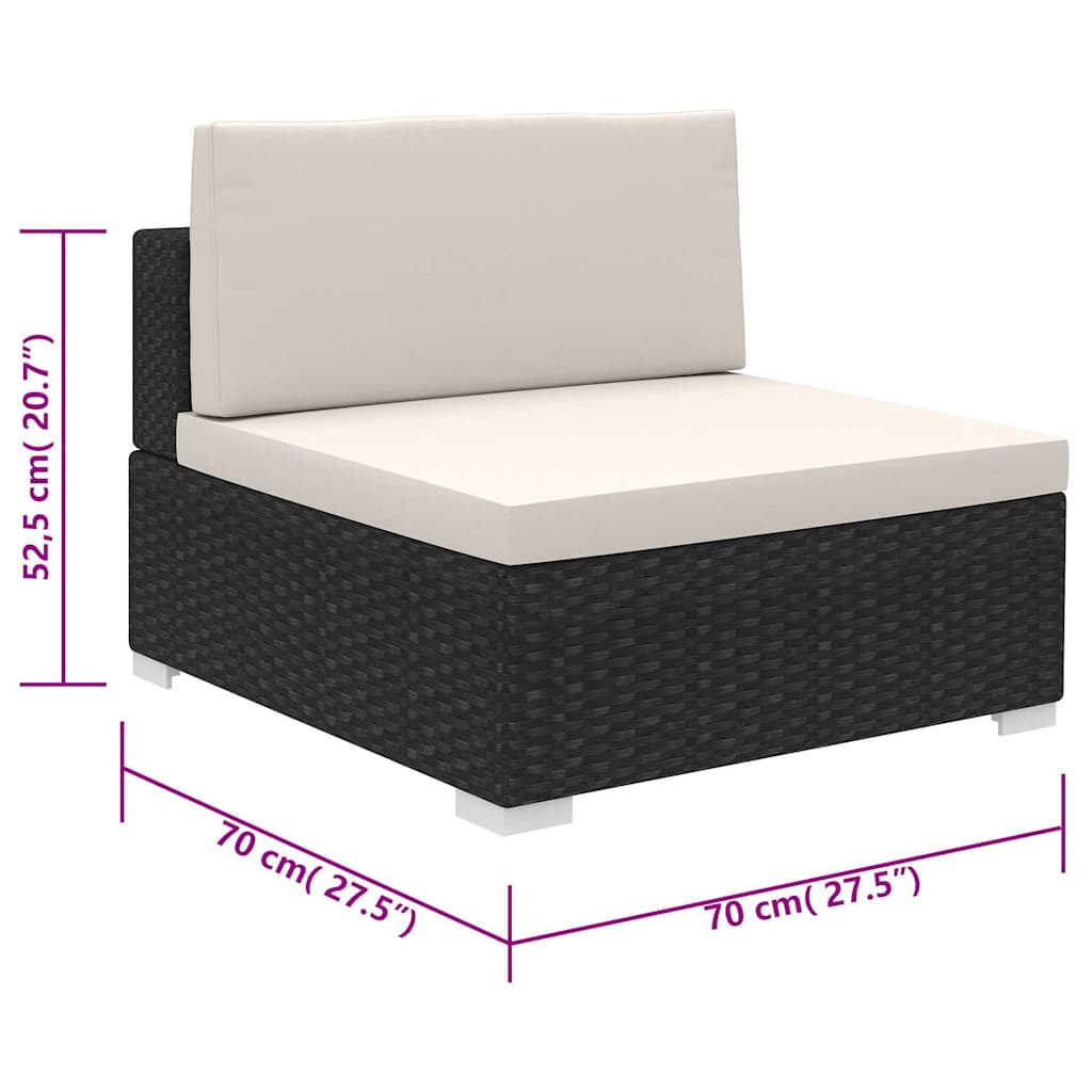 vidaXL 6-delige Loungeset met kussens poly rattan bruin