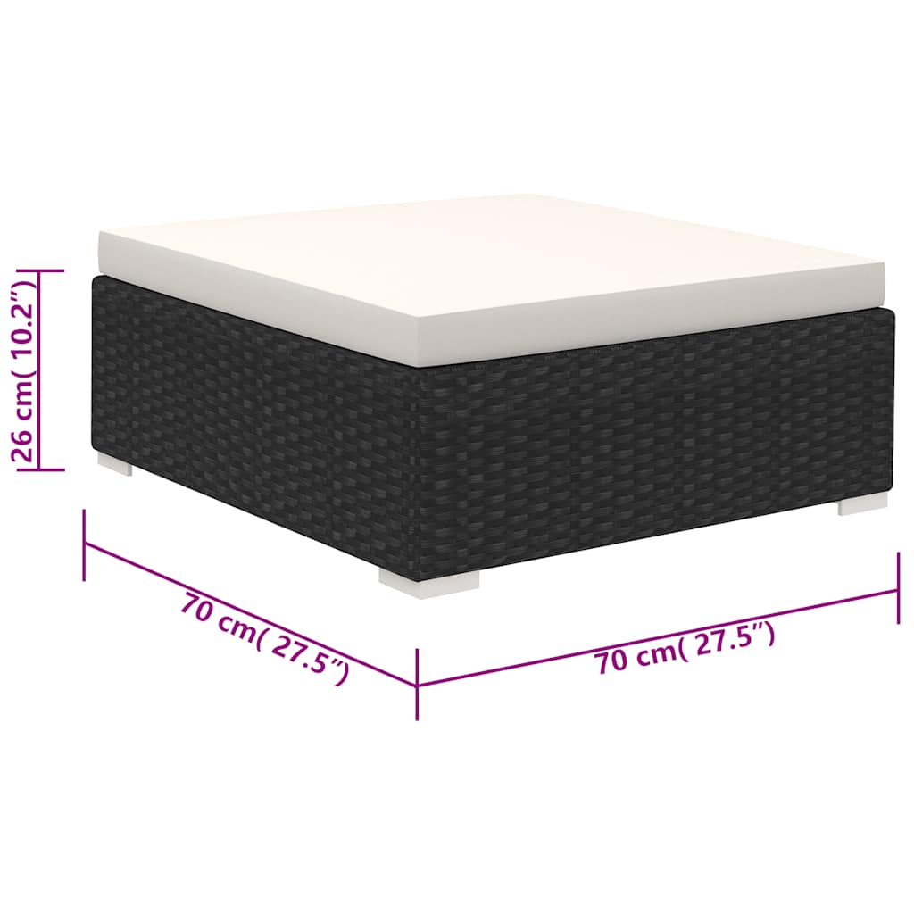 vidaXL 6-delige Loungeset met kussens poly rattan bruin