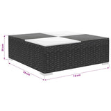vidaXL 8-Piece Lounge Set with Cushions Poly Rattan Black