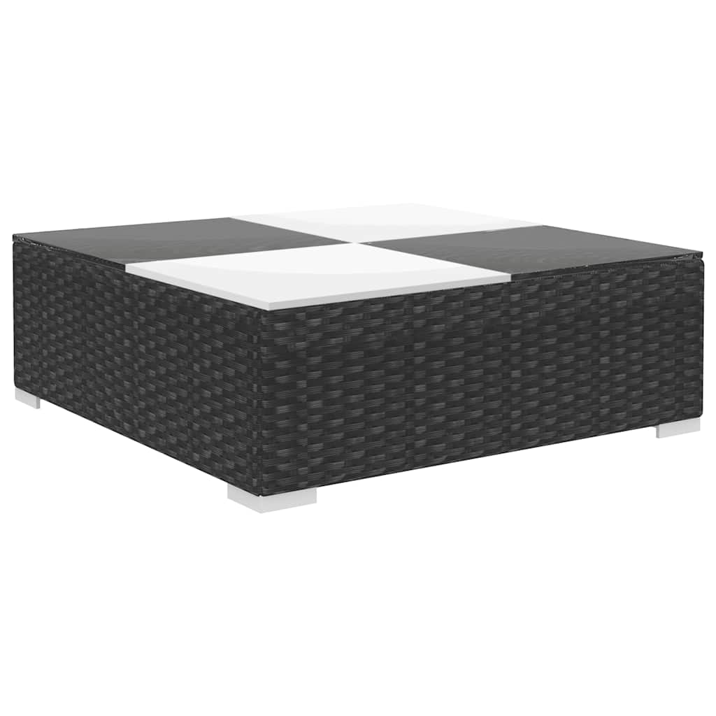 vidaXL 8-Piece Lounge Set with Cushions Poly Rattan Black