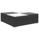 vidaXL 8-Piece Lounge Set with Cushions Poly Rattan Black