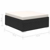 vidaXL 8-Piece Lounge Set with Cushions Poly Rattan Black