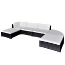 vidaXL 6-delige Loungeset met kussens poly rattan bruin