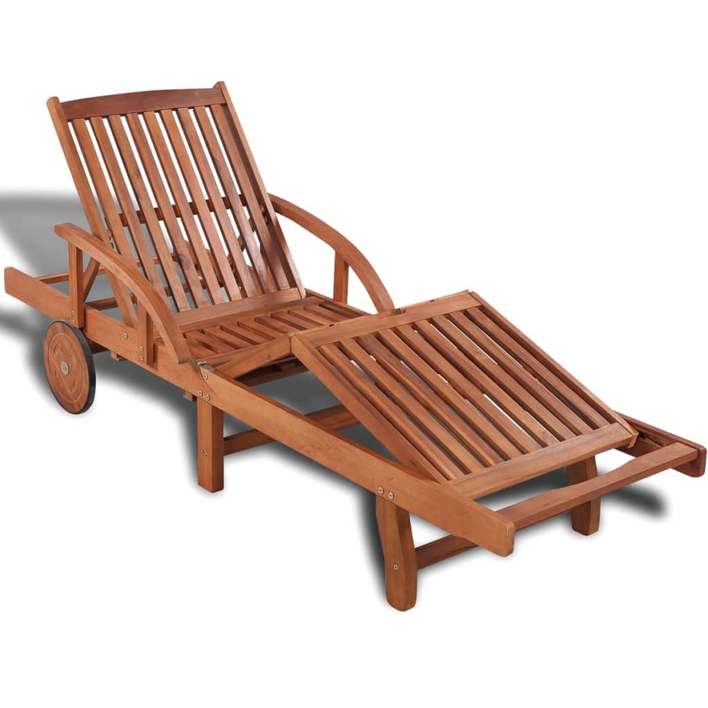 vidaXL Sun Lounger Set with Table Solid Acacia Wood