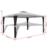 vidaXL Prieel met dak 3x3 m donkergrijs