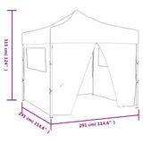 vidaXL Vouwtent met 4 zijwanden 3x3 m crème