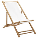 vidaXL Sunlounger bamboo and canvas dark grey