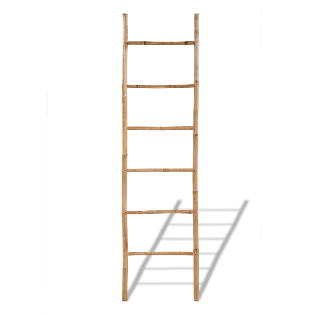vidaXL Handdoekenladder met 6 sporten bamboe