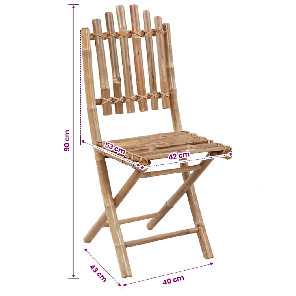 vidaXL Tuinstoelen inklapbaar 4 st bamboe