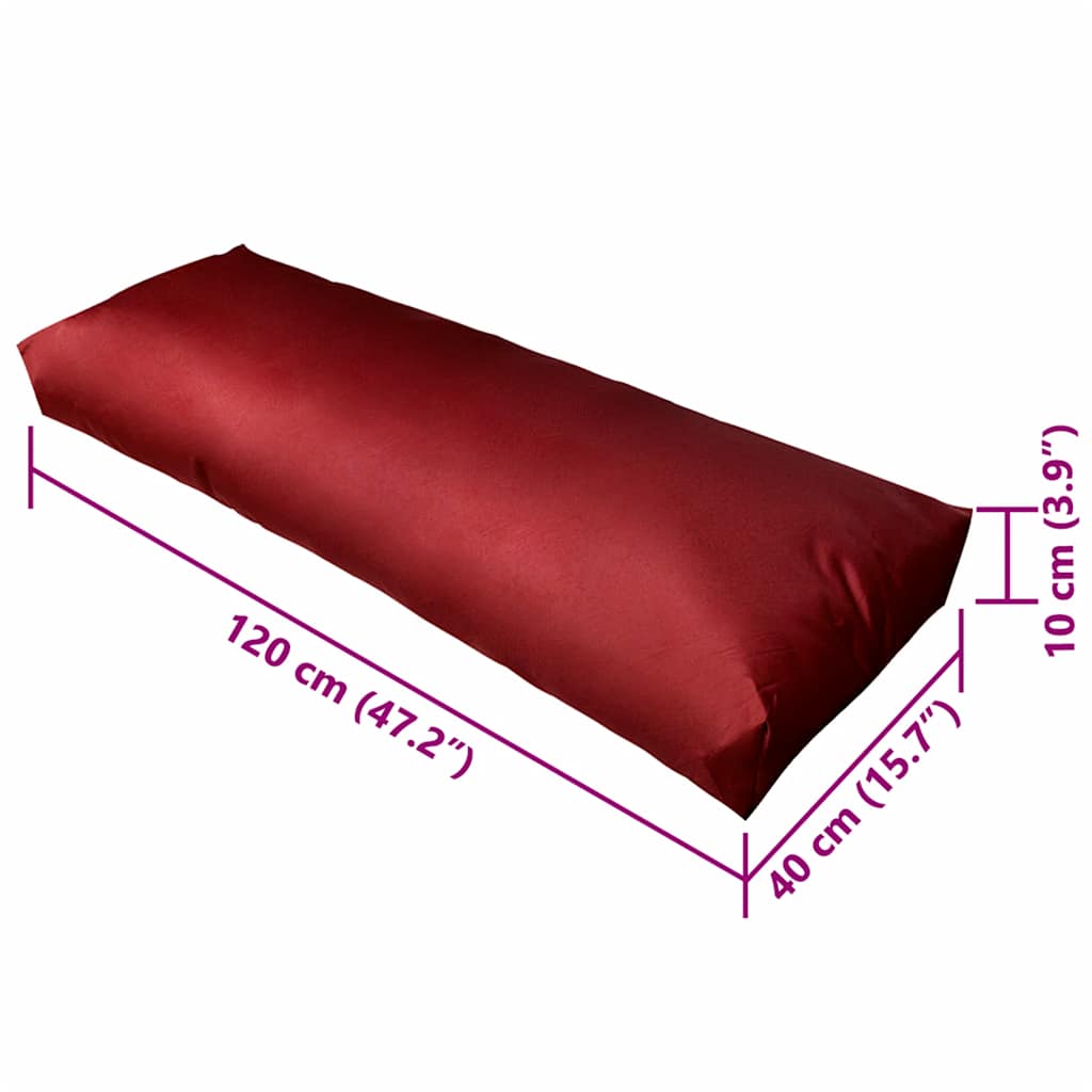 vidaXL Rugkussen gestoffeerd 120x40x10 cm wijnrood