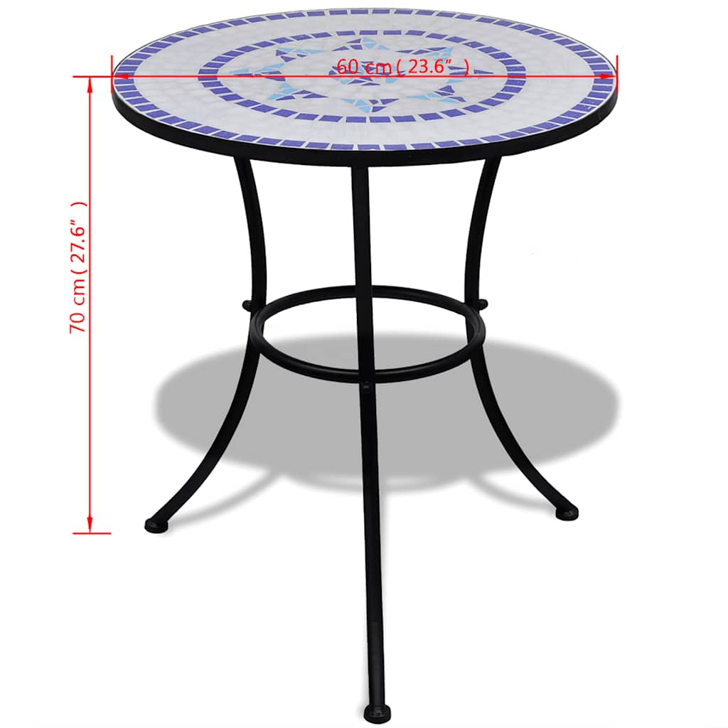 vidaXL Bistrotafel mozaïek Ø50x70 cm keramiek terracottakleurig