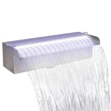 vidaXL Zwembadwaterval rechthoekig 30 cm roestvrij staal