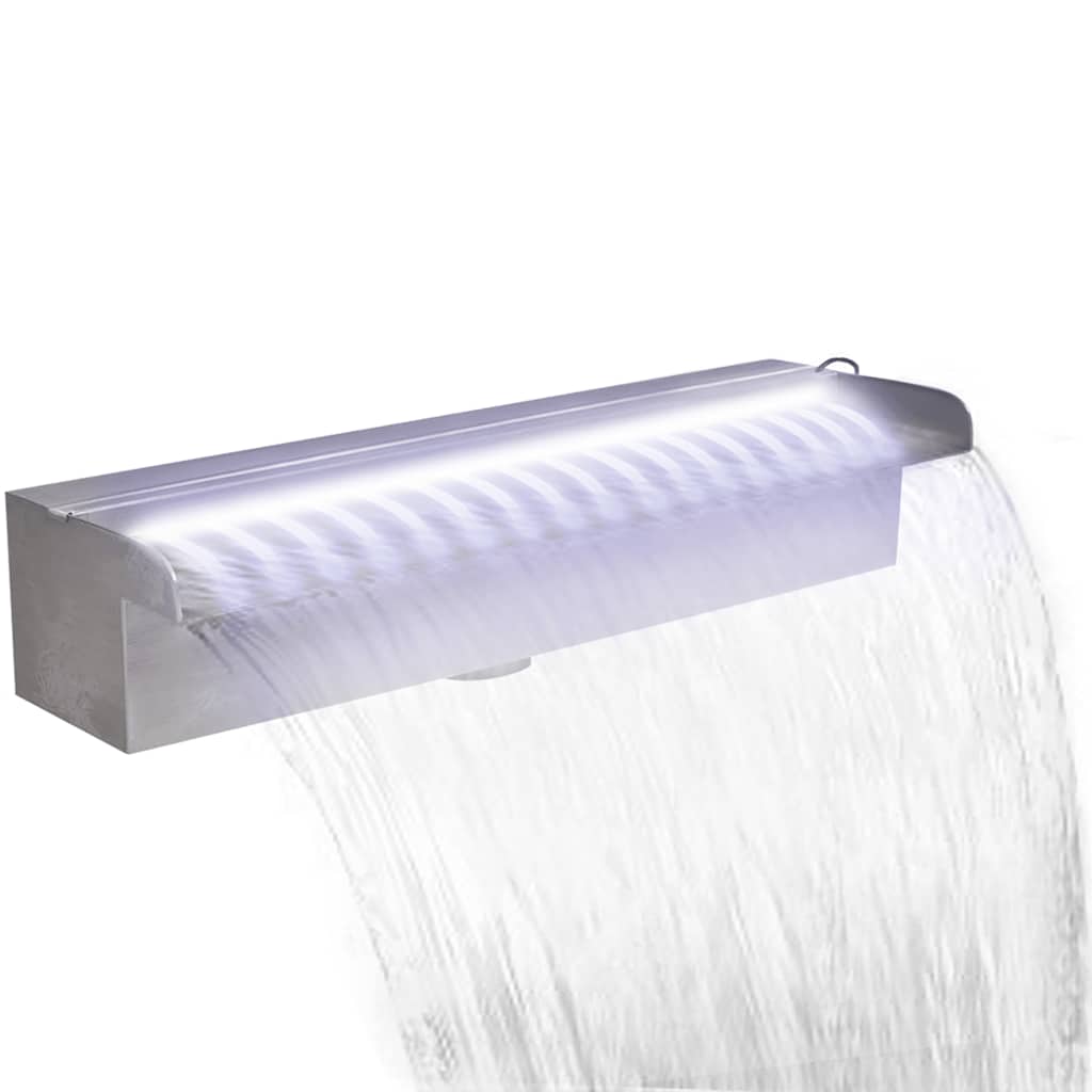 vidaXL Zwembadwaterval rechthoekig 30 cm roestvrij staal