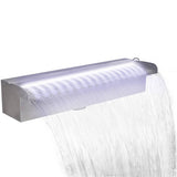 vidaXL Zwembadwaterval rechthoekig 30 cm roestvrij staal
