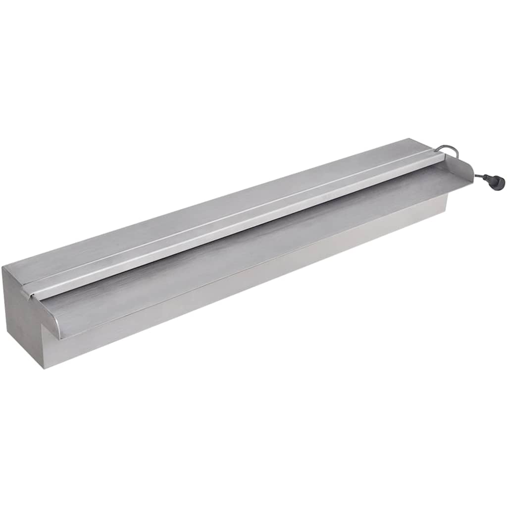 vidaXL Zwembadwaterval rechthoekig 30 cm roestvrij staal