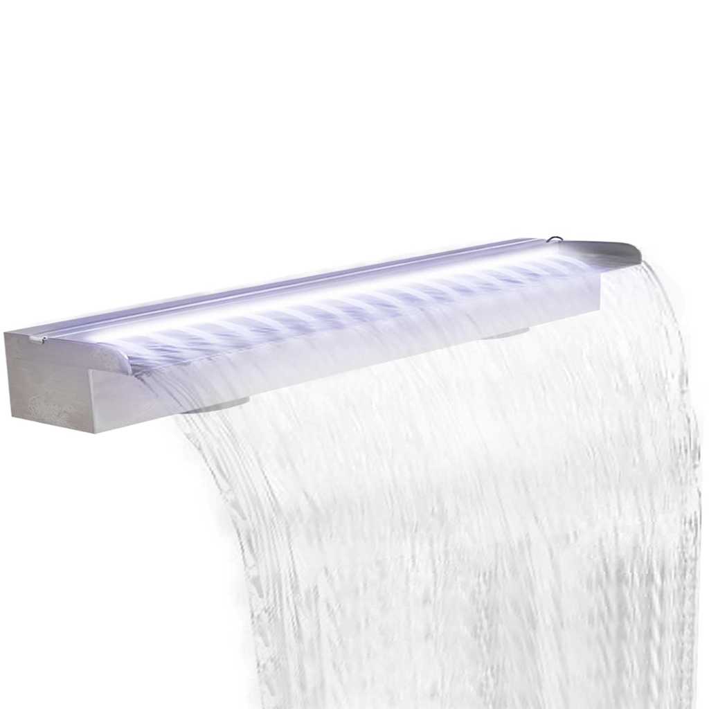 vidaXL Zwembadwaterval rechthoekig 30 cm roestvrij staal