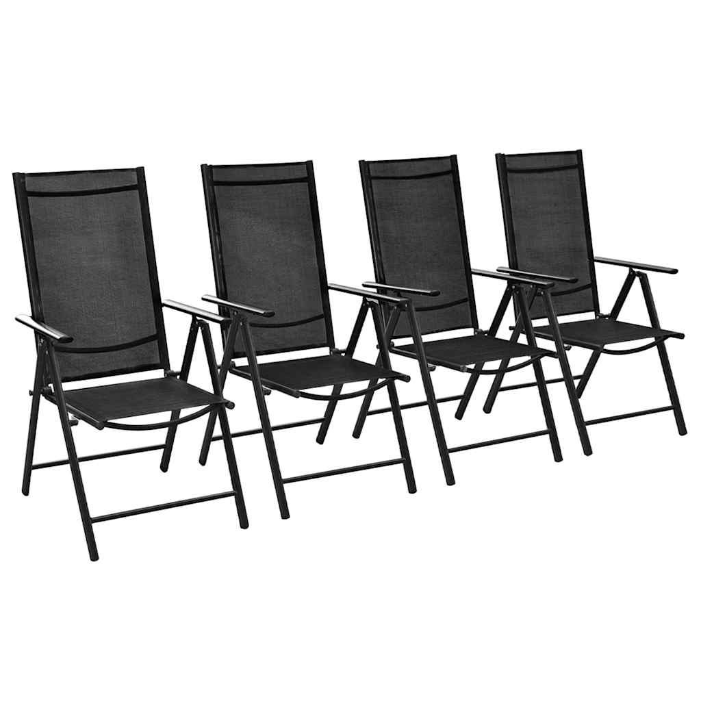 vidaXL Tuinstoelen 6 st inklapbaar textileen zwart