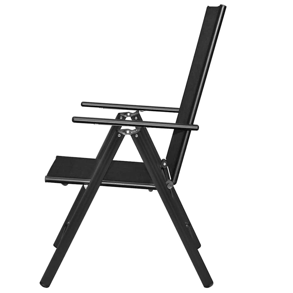 vidaXL Tuinstoelen 6 st inklapbaar textileen zwart