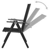 vidaXL Tuinstoelen 6 st inklapbaar textileen zwart