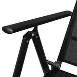 vidaXL Tuinstoelen 6 st inklapbaar textileen zwart