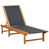 vidaXL Sun Loungers 2 pcs with Table Solid Acacia Wood and Textilene