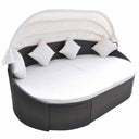 vidaXL Day Bed with Canopy Poly Rattan Brown