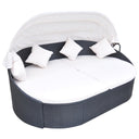 vidaXL Day Bed with Canopy Poly Rattan Brown