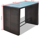 vidaXL 7-Piece Garden Bar Set with Cushions Poly Rattan Brown