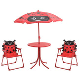 vidaXL 3-delige Bistroset voor kinderen met parasol rood