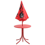 vidaXL 3-delige Bistroset voor kinderen met parasol rood