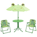 vidaXL 3-delige Bistroset voor kinderen met parasol rood