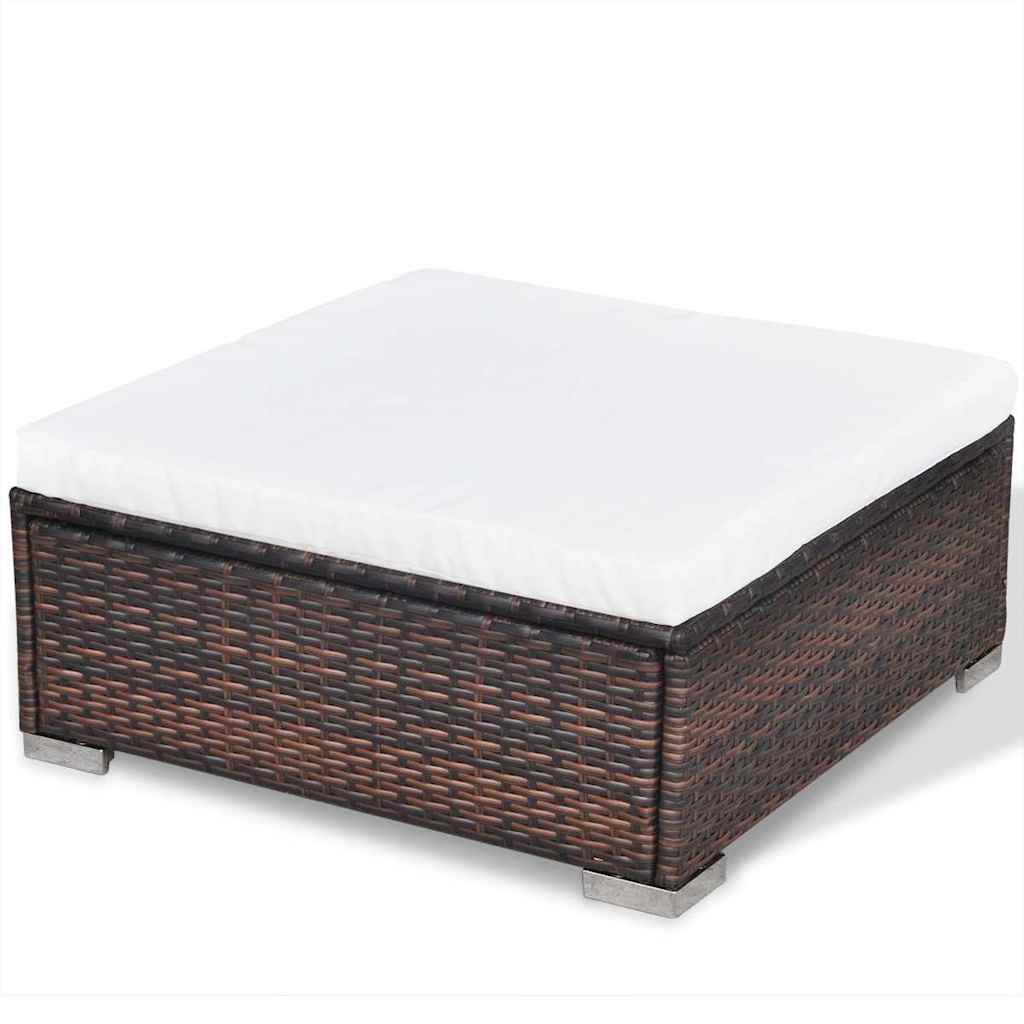 vidaXL 6-piece Lounge Set with Cushions Poly Rattan Brown