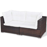 vidaXL 6-piece Lounge Set with Cushions Poly Rattan Brown
