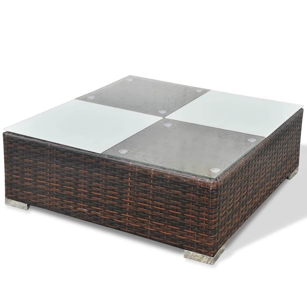 vidaXL 6-piece Lounge Set with Cushions Poly Rattan Brown