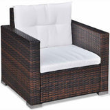 vidaXL 6-piece Lounge Set with Cushions Poly Rattan Brown